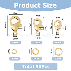 30 шт. латунные застежки-лобстеры&nbsp;KK-HS0001-37