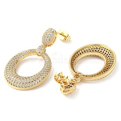 Серьги-гвоздики из латуни с микропаве и кубическим цирконием&nbsp;EJEW-M230-19G