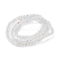 Прозрачные стеклянные бусины гальваническим пряди&nbsp;X-EGLA-F153-AB04