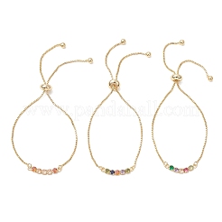 Латунные браслеты-слайдеры с кубическими циркониями&nbsp;BJEW-JB13005