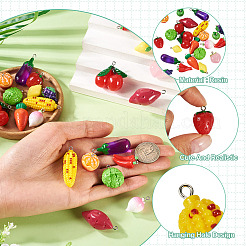 28шт 14 стиля непрозрачные подвески из смолы&nbsp;RESI-TA0004-19