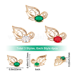 12шт 3 цвета стеклянные подвески&nbsp;GLAA-SC0001-36