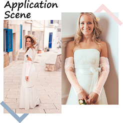 Нарукавники из полиэстерового кружева для женщин&nbsp;AJEW-WH20007-88B