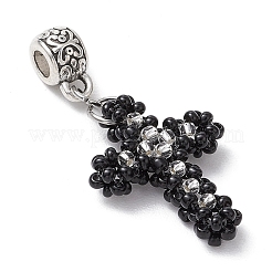 2 шт. 2 стиля 3D стеклянные бусины крестики-подвески&nbsp;PALLOY-MZ00576