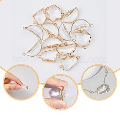 16 шт. 4 стиля стеклянных соединительных подвесок&nbsp;GLAA-HY0001-10