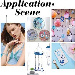 100 шт. подвески из окрашенного дерева в 5 стилях с морской тематикой&nbsp;WOOD-NB0001-96