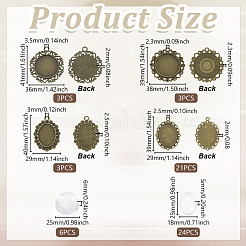 30 шт. 4 стиля подвески из сплава в тибетском стиле с оправой кабошон&nbsp;TIBEP-GA0001-05