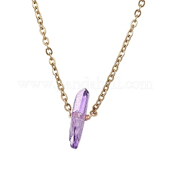 Ожерелья с подвеской-пулей из окрашенного натурального кварца&nbsp;NJEW-JN04536