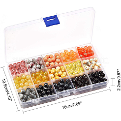 Строковые и обжиговые стеклянные бусины в нитях&nbsp;GLAA-PH0001-03-8mm