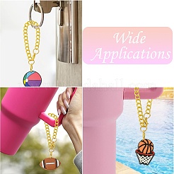 9 шт. 9 стиля шармы для пластиковых стаканчиков из ПВХ с изображением мяча&nbsp;HJEW-CJ0001-18