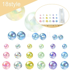 Наборы для изготовления браслетов из круглых прозрачных акриловых бусин своими руками&nbsp;DIY-FS0008-17