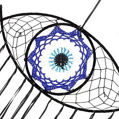 Железная тканая паутина/сетка с подвесками из перьев&nbsp;LS-AJEW-B016-07A