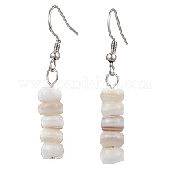 Серьги-подвески из натуральных пресноводных ракушек&nbsp;EJEW-JE06259