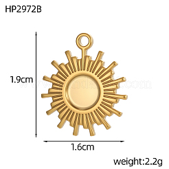 Подвески из нержавеющей стали Sun 304 с кабошонами&nbsp;STAS-OY007-07G