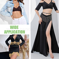 1 ярд полиэстерового кружева с кисточкой из стеклянных бусин&nbsp;DIY-WR0003-84A