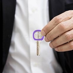 50 шт. 10-цветный пластиковый нескользящий водонепроницаемый многоразовый чехол для ключей&nbsp;AJEW-DC0001-73