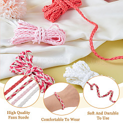 10 ярд двухцветного плетеного плоского шнура из искусственной замши&nbsp;LW-TA0001-05