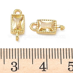 Прямоугольные подвески-коннекторы из латуни с инкрустацией кубическим цирконием&nbsp;KK-P348-10G