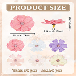 36 шт. 6-х цветный шелковый искусственный цветок&nbsp;DIY-LP0003-30A