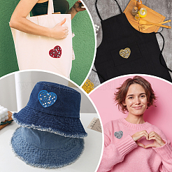 12 шт. 6-х цветные компьютеризированные вышитые нашивки на ткани с самоклеющейся текстурой&nbsp;DIY-CY0001-24