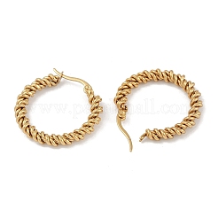 Серьги-кольца из нержавеющей стали 201 с вакуумным покрытием PVD&nbsp;LS-EJEW-I309-55B-G