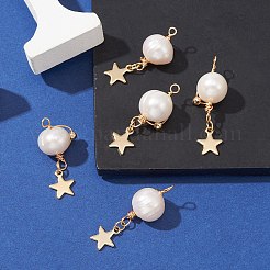 Подвески из медной проволоки с натуральным культивированным пресноводным жемчугом PALLOY-YW0001-40