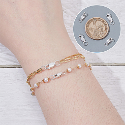 10 шт. 2 стиля 925 застежки-карабины из стерлингового серебра&nbsp;STER-ME0001-35