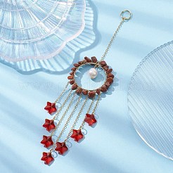 Стеклянные подвески в виде звезд&nbsp;HJEW-JM01247-05