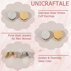 12 шт. 2-х цветные серьги-манжеты из нержавеющей стали 304 Vortex&nbsp;EJEW-UN0002-54