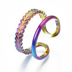 Кольцо-манжета из нержавеющей стали 304 с листовой оберткой&nbsp;RJEW-N038-058