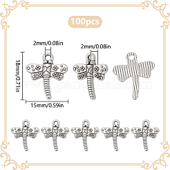 100 шт. подвески из сплава стрекоз в тибетском стиле&nbsp;TIBEP-LP0001-06