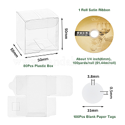 80шт прозрачные коробки из ПВХ&nbsp;DIY-DC0002-27