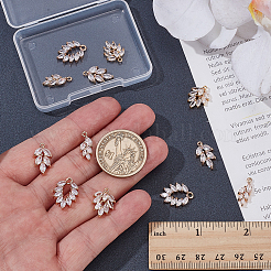 12 шт. 4 стиля латунных подвесок с микропаве из прозрачного кубического циркония&nbsp;FIND-AR0006-32G