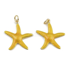 Латунные эмалевые подвески в виде морских звезд&nbsp;KK-I377-03G-B