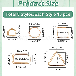 50 шт. 5-х видов железных пряжек&nbsp;IFIN-WR0001-12