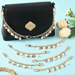 4 шт. 4 стиля сплава страз с акриловыми бусинами-жемчужинами подвеска на тросик цепочка для сумки декоративные цепочки&nbsp;HJEW-FS00060-03