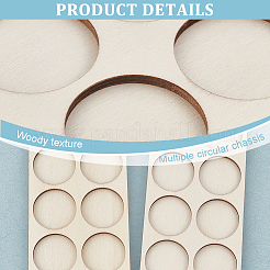 Прямоугольные деревянные подставки для витрин с 8 отверстием&nbsp;ODIS-WH0025-148A