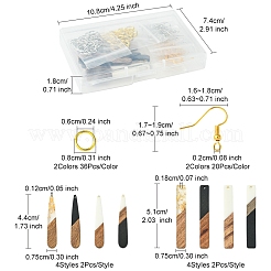 Наборы для самостоятельного изготовления сережек-капель/прямоугольников из смолы и орехового дерева&nbsp;RESI-FS0001-85