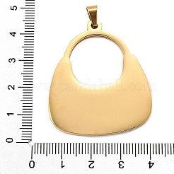 Подвески в форме сумки из нержавеющей стали 304 со стразами и ракушками пауа&nbsp;STAS-M121-05G