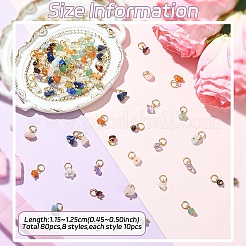 80шт 8 стиля подвески из натуральных драгоценных камней&nbsp;PALLOY-YW00074