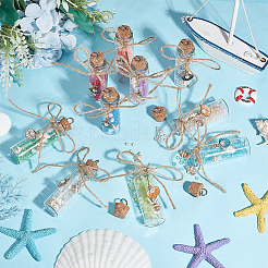 Светящиеся бусы в подвесных украшениях из стеклянных бутылок&nbsp;HJEW-AB00276