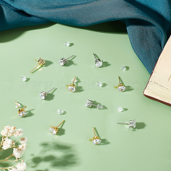 Фурнитура для сережек-гвоздиков из латуни и гайки из пластика&nbsp;KK-FH0003-76