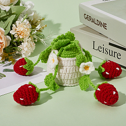 Клубничная корзина шерстяная пряжа подвеска украшения&nbsp;AJEW-WH20006-240B