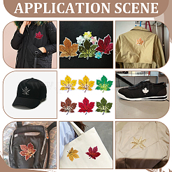 18 шт. двухцветная вышитая нашивка из ткани с изображением кленового листа&nbsp;PATC-PH0001-33