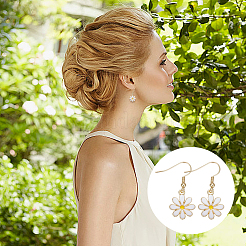 4 пара 4 стилей цветочных эмалевых сережек для женщин&nbsp;EJEW-AN0004-52