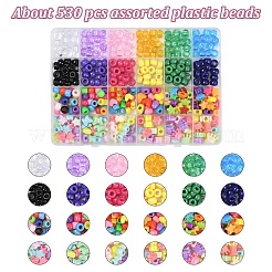 Наборы для изготовления браслетов из пластиковых бусин разных форм своими руками&nbsp;DIY-YW0011-06