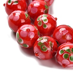 Нити бугорчатых бусин ручной работы в технике лэмпворк&nbsp;LAMP-A005-01B