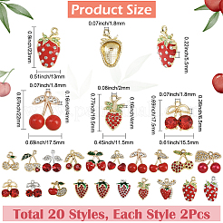 40 шт. 20 подвески из сплава клубники и вишни&nbsp;FIND-SC0019-91