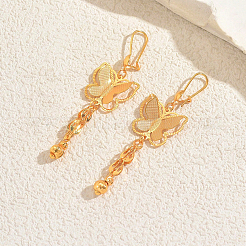 Серьги-кольца с кисточками в виде бабочки из латуни&nbsp;GT6023