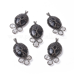 Большие подвески из натурального и синтетического смешанного драгоценного камня&nbsp;G-L521-D